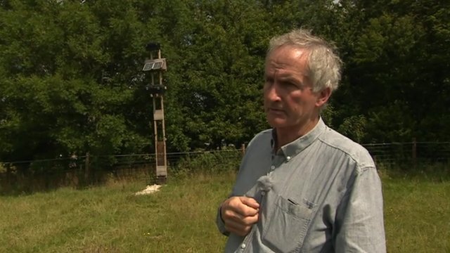 Farmer Richard Guy, builds own mast for 4G signal