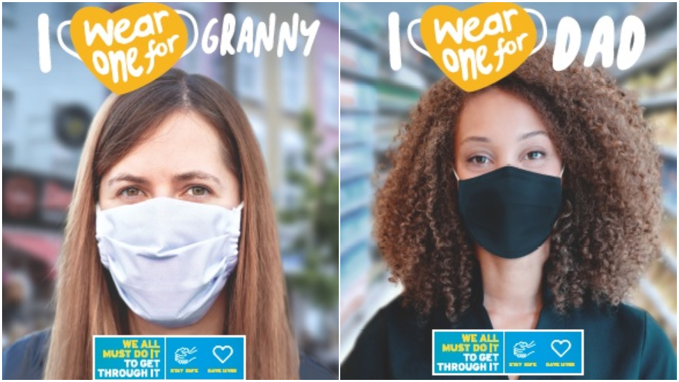 Кампания, призывающая жителей Северной Ирландии носить маски для лица