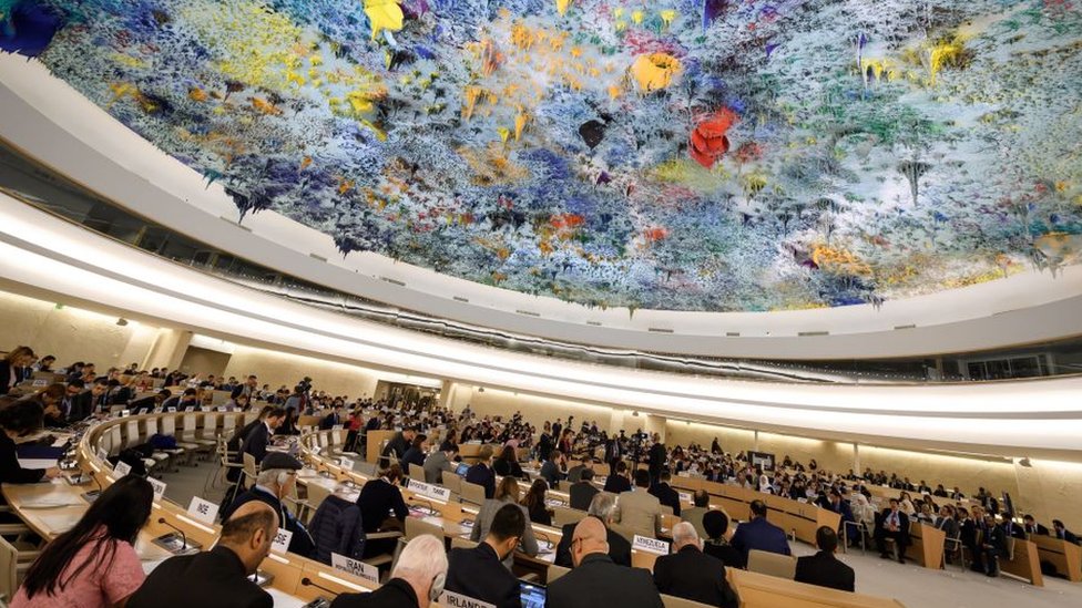 Vista de la sede del Consejo de Derechos Humanos de la ONU.