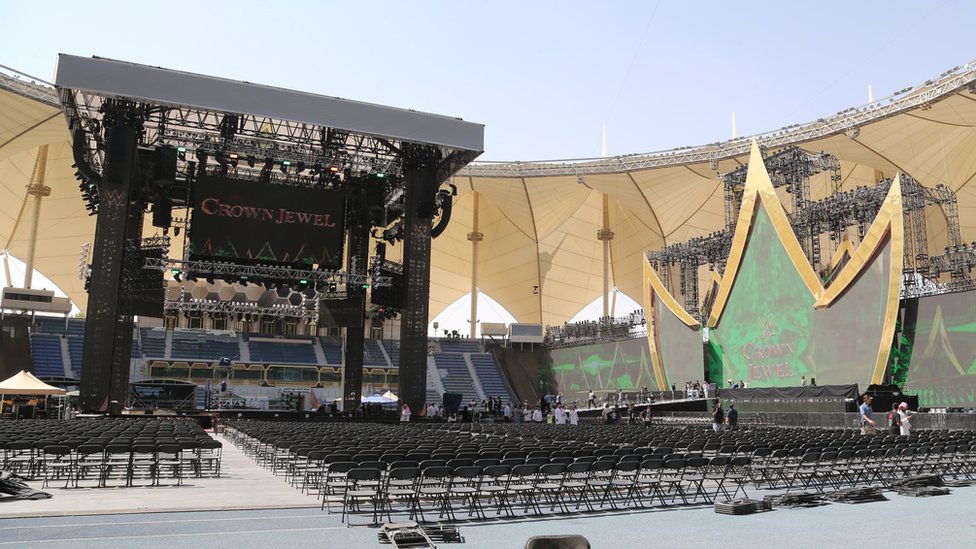 Ринг рестлинга WWE Crown Jewel на Международном стадионе имени короля Фахда в Эр-Рияде, Саудовская Аравия
