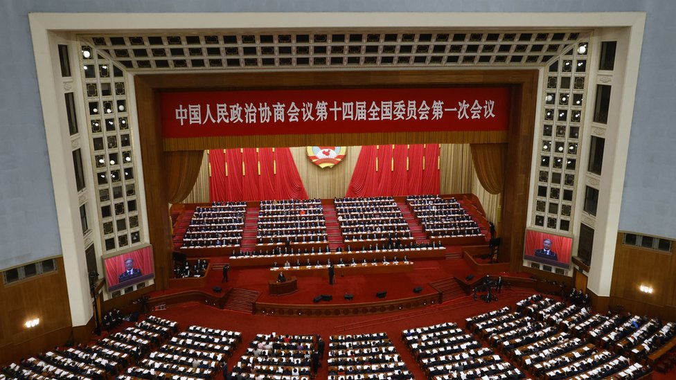 數千名代表將齊聚北京人民大會堂參加"兩會"（圖為2023年3月4日中國政協會議開幕會議資料照片）。