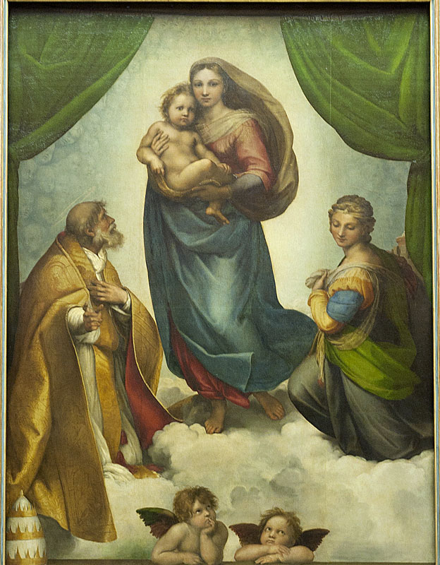 En ese momento, los profesores de la Real Academia de Arte instruían a los artistas jóvenes a seguir el rumbo trazado por el arquitecto y pintor Rafael, quien junto con Miguel Ángel y Leonardo da Vinci, forma la trinidad tradicional de grandes artistas del Renacimiento. La Madona Sixtina de Rafael