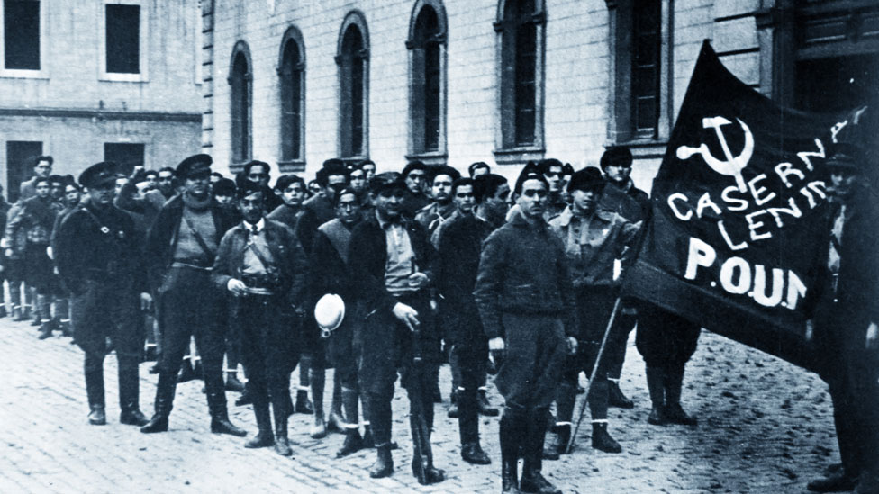 La milicia POUM en Barcelona en 1936