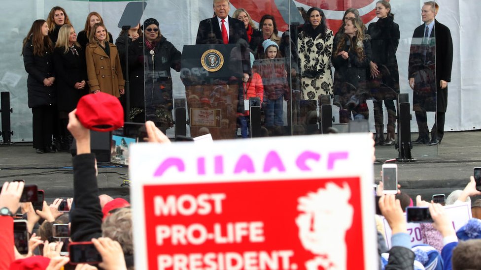 Donald Trump en la Marcha por la Vida en 2019.