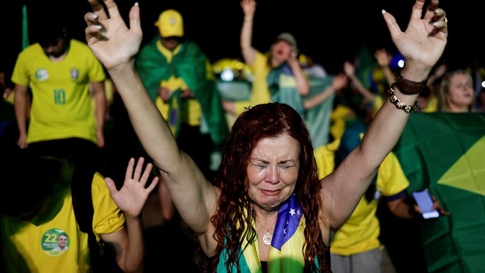 los seguidores de Bolsonaro en Brasilia