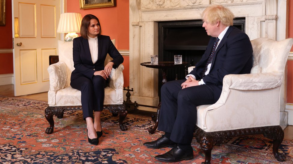 Svetlana Tikhanovskaya meeting Boris Johnson