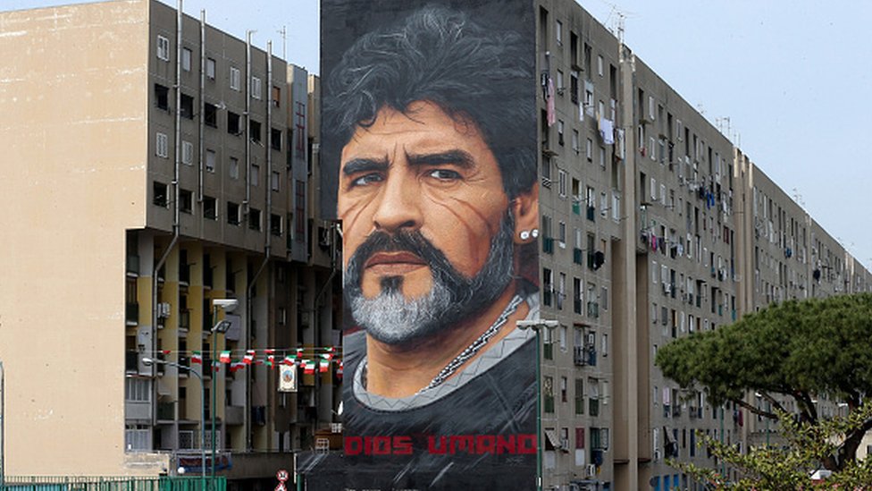 Mural de Maradona en Italia