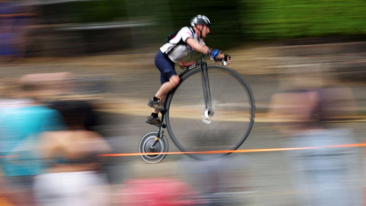 Eastbourne: Penny farthing uphill time trial rides into Sussex