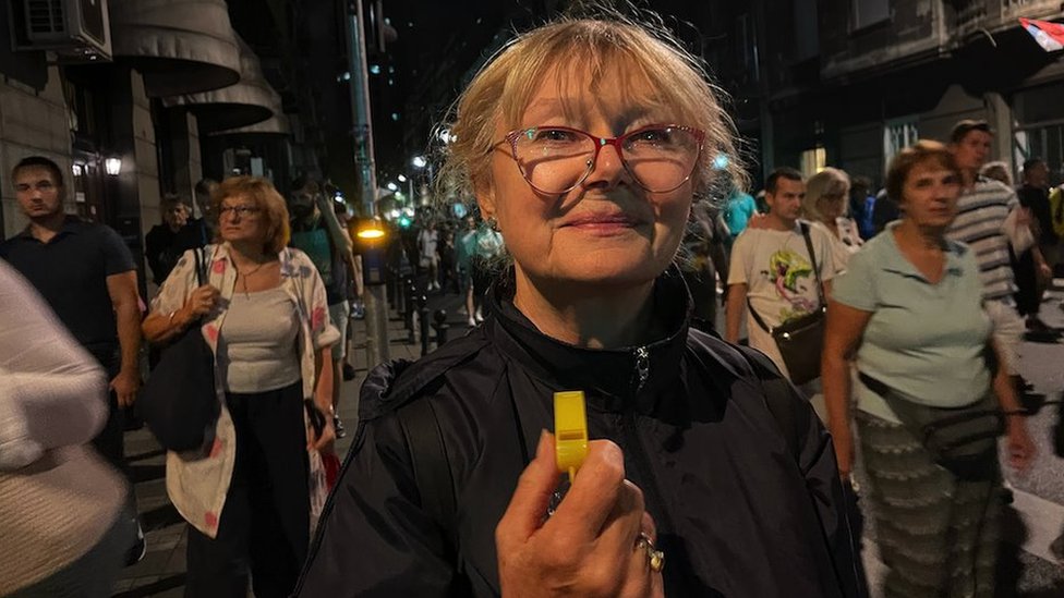 Branka Dimitrijević-Čikoš, učesnica protesta iz Beograda