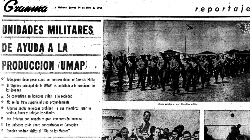 Newspaper clipping from Granma about the UMAP.