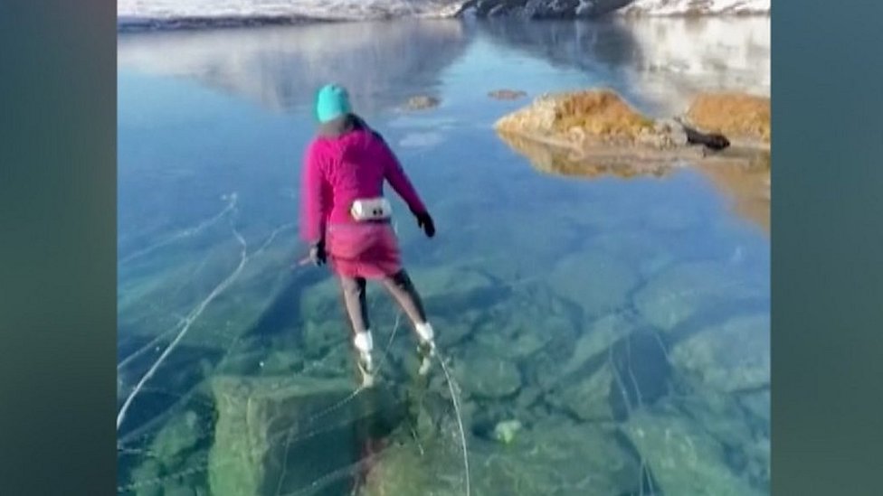 Skating on a once-in-a-decade 'ice window' in Alaska