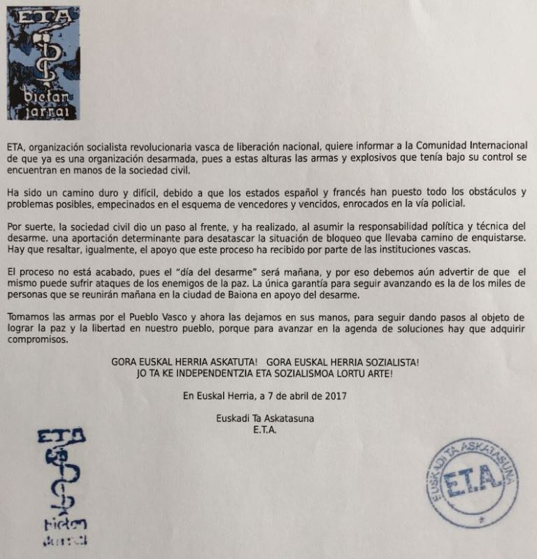 Carta de ETA