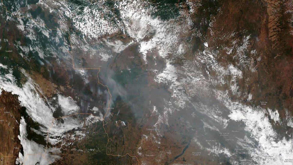 Orman yangınlarını uzaydan gösteren harita
