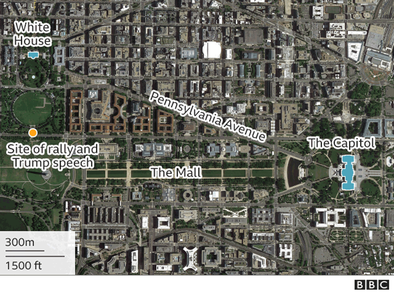Mapa de ubicaciones de Washington DC