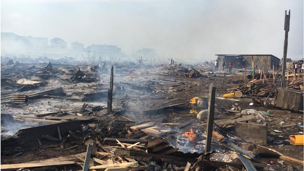 Devastating Fire Engulfs Oko Baba Plank Market in Lagos