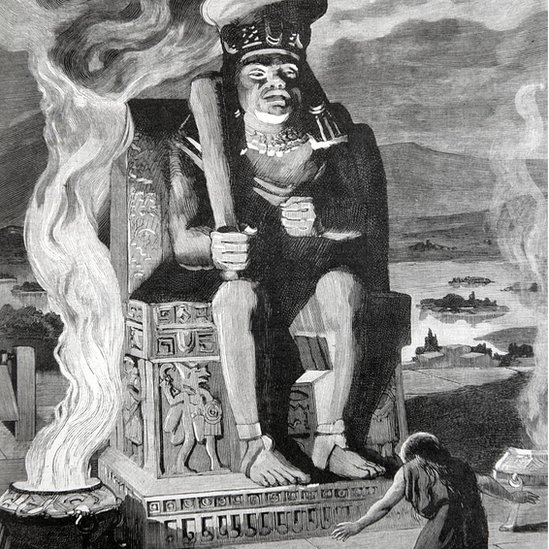 Huitzilopochtli era el dios azteca de la guerra.
