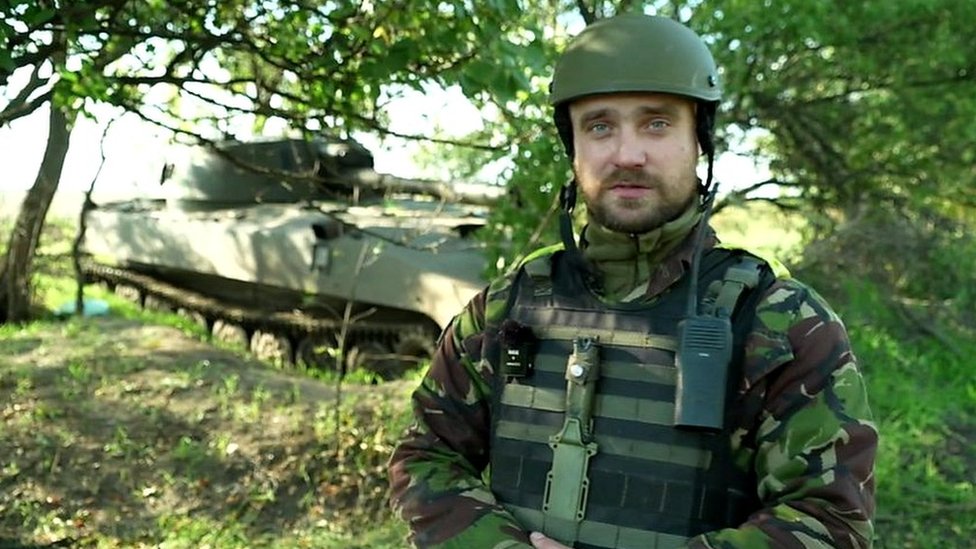 Ukraine war: On the front line with troops in Kherson region