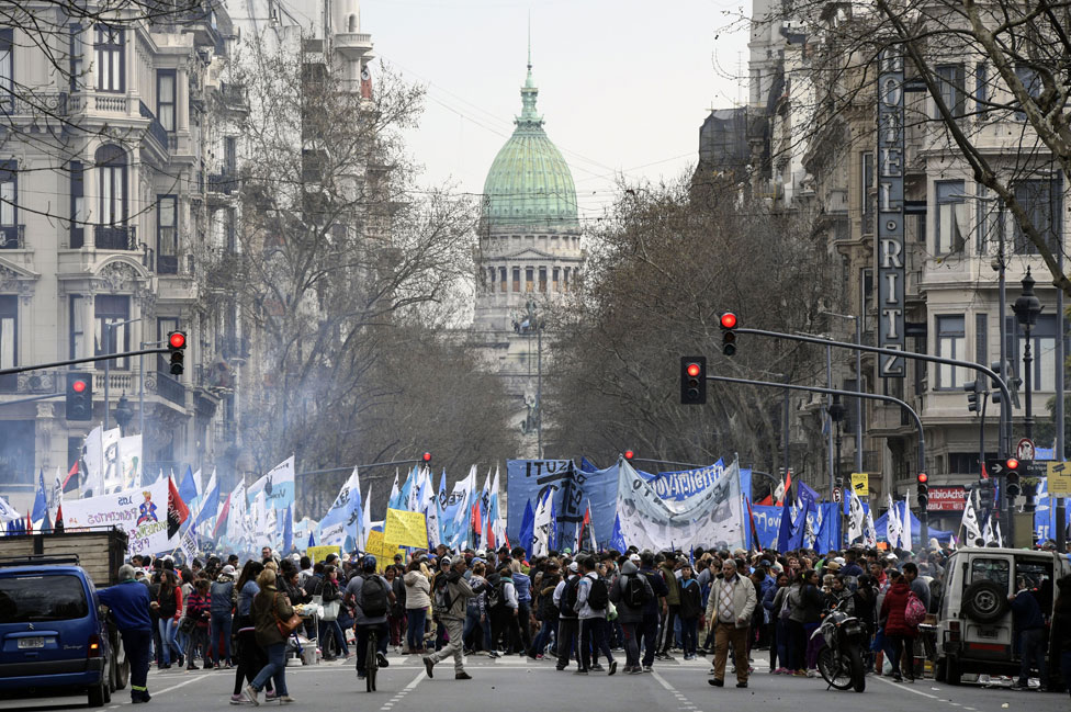 Una protesta contra Macri en Buenos Aires en 2018