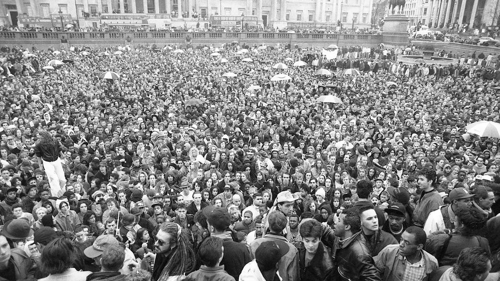 Freedom To Party rally, London, 1990