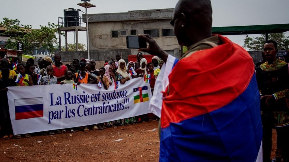 تظاهرة لإعلان التضامن مع روسيا في جمهورية أفريقيا الوسطى