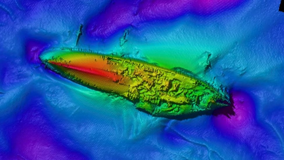 Сонарное изображение обломков корабля SMS Grosser Kurfurst