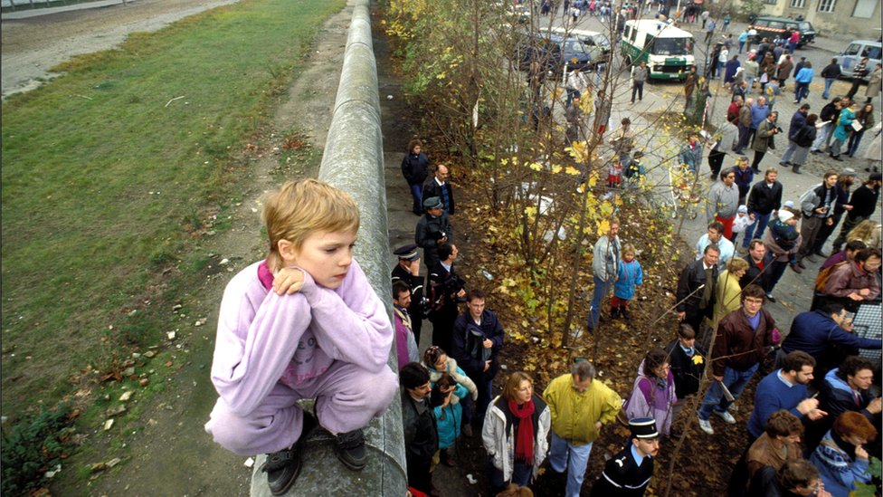 The destruction of the Berlin Wall, Germany, 11 November 1989