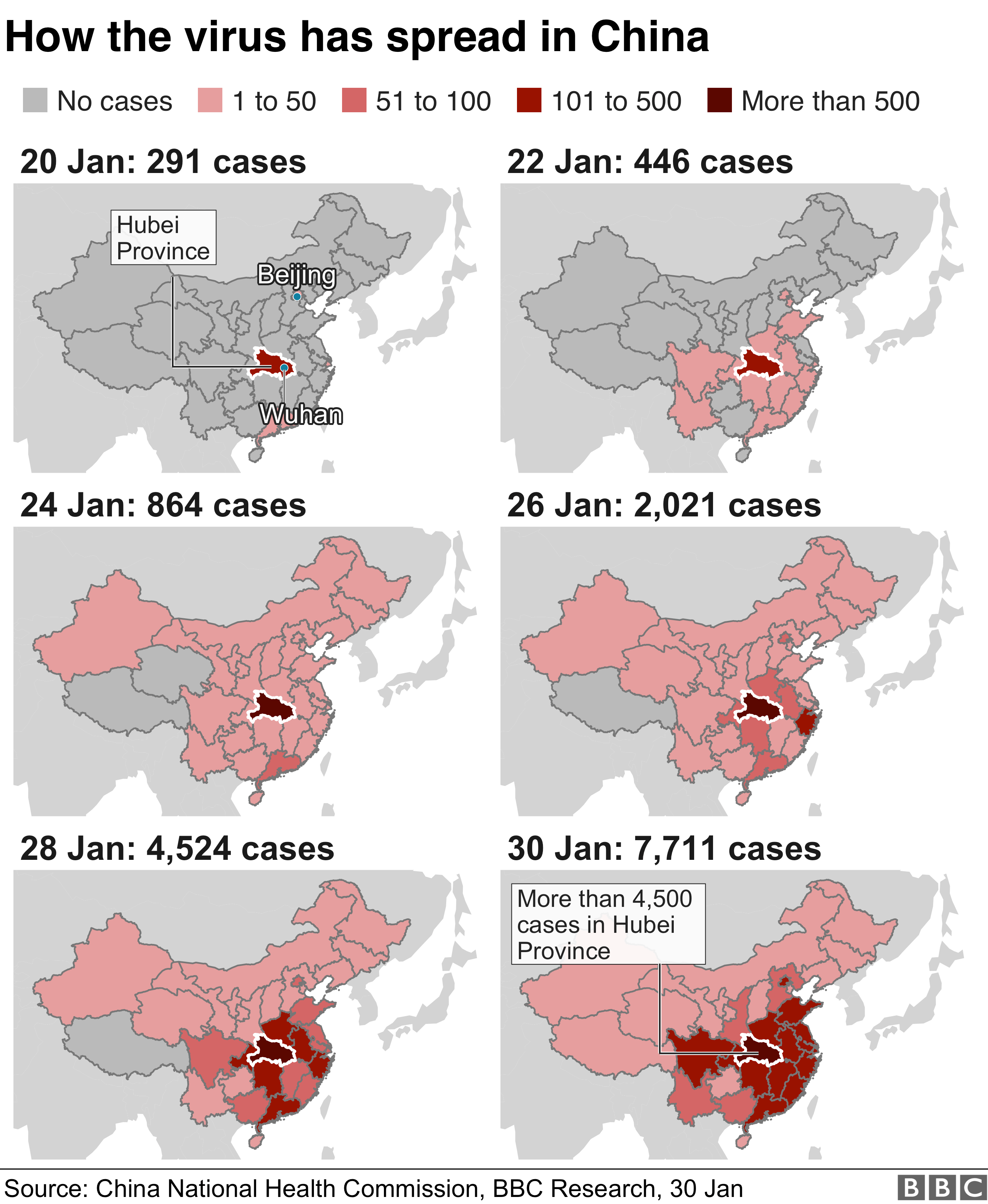 Смертей от вируса короны в Китае превышает 170, а случаев заболевания - 7700.