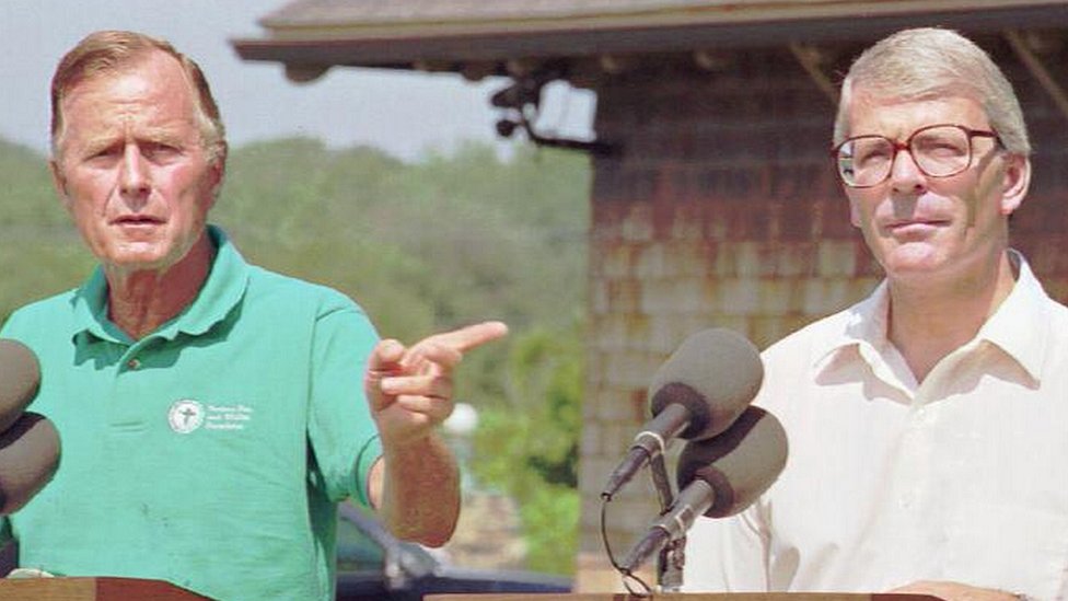 Президент Джордж Буш и Джон Мейджор в 1991 году