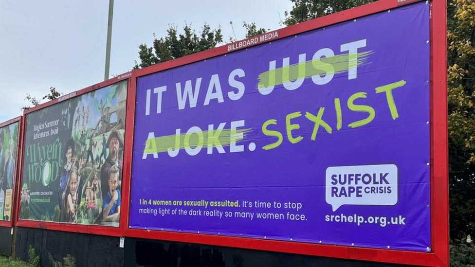 Ipswich flooring billboard replaced by rape charity message