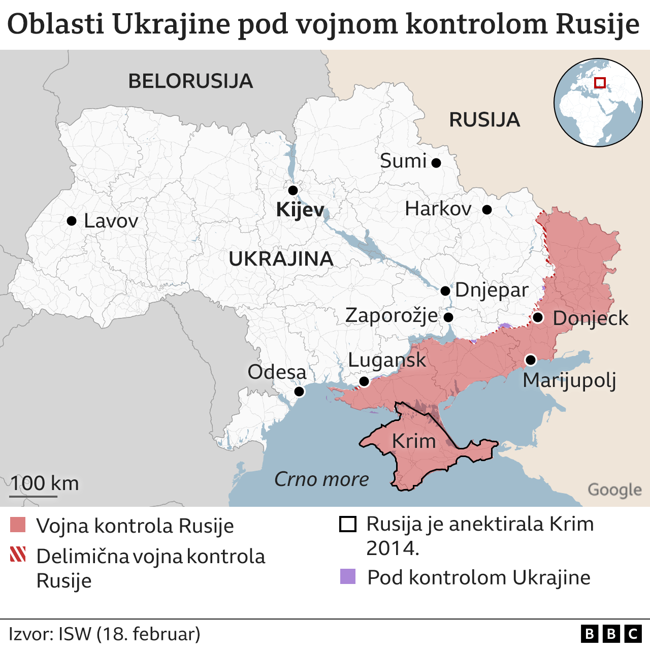 Rusij, Ukrajina, oblasti pod kontrolom Rusije