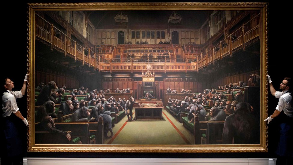 Banksy'nin Devolved Parliament adlı eseri