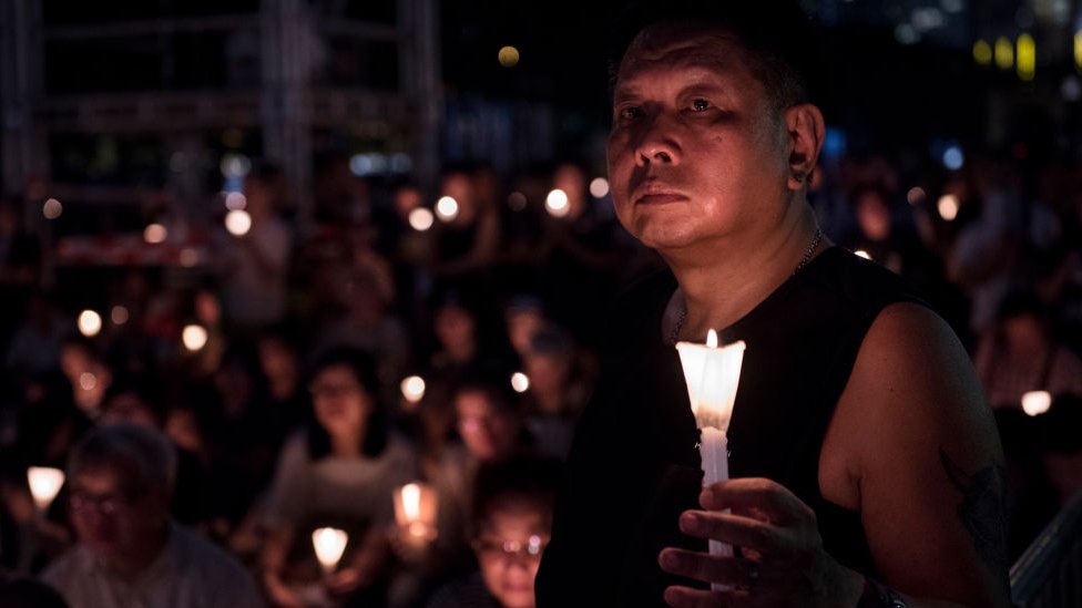 Vigilia en Hong Kong en conmemoración a las víctimas de la Plaza de Tiananmen