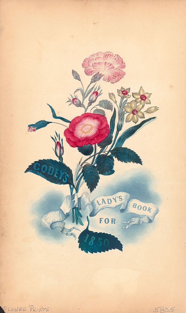 Publicidad en Godey's Lady's Book en 1850.