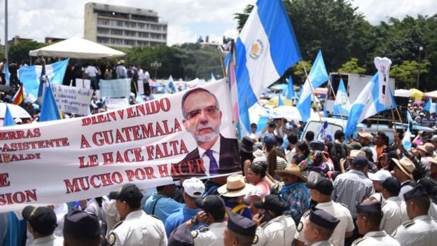 Manifestación a favor de la CICIG en Guatemala