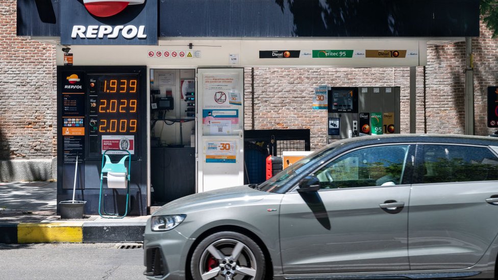 Estación de gasolina en España.