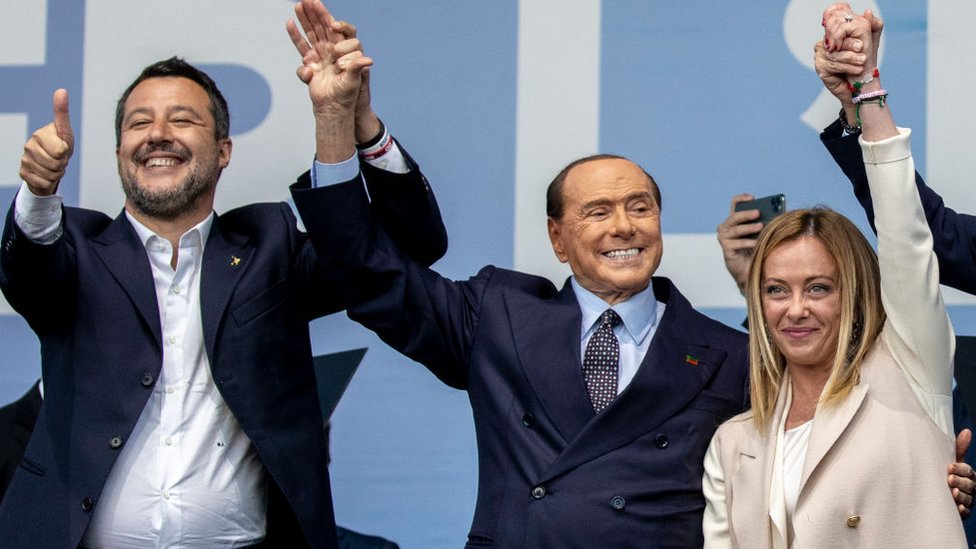 Salvini, Berlusconi y Meloni