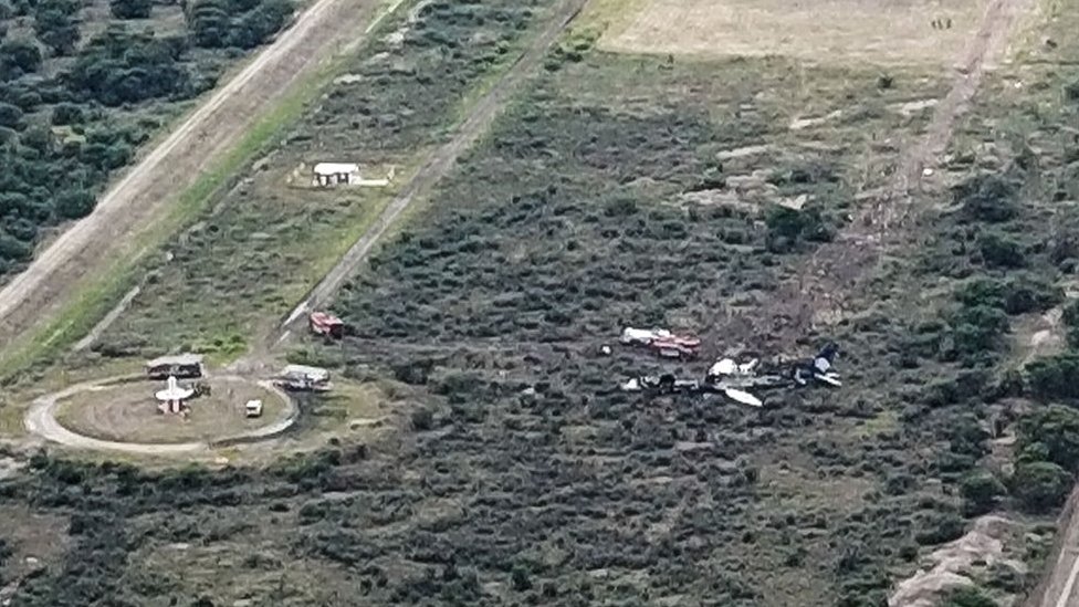 Foto aérea del lugar del accidente