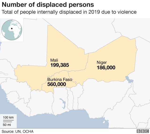 Карта с указанием количества перемещенных лиц
