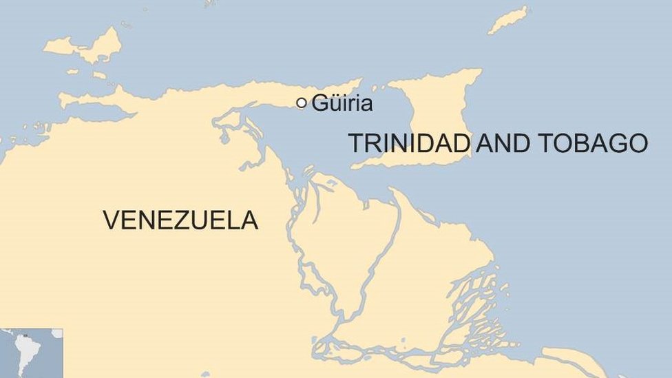 Карта Венесуэлы, Гуйрии и Тринидада и Тобаго