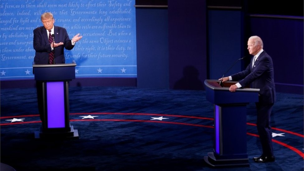 Donald Trump y Joe Biden en el debate