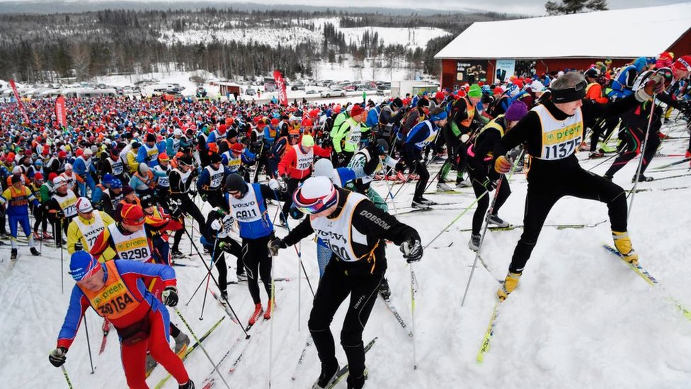 Estación de esquí Sälen durante una competición.