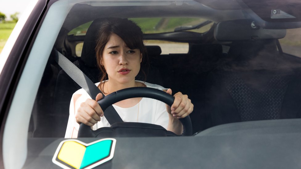 Mujer japonesa al volante.