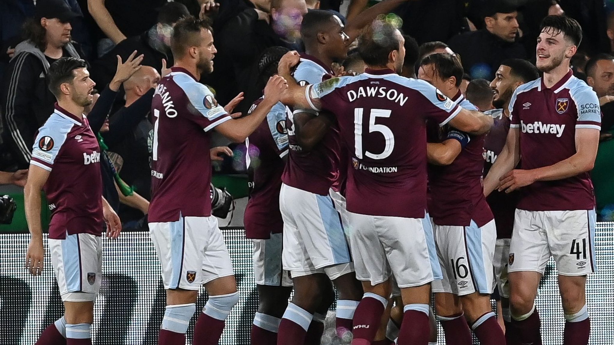 West Ham 2-0 Rapid Vienna: Declan Rice and Said Benrahma on target in victory