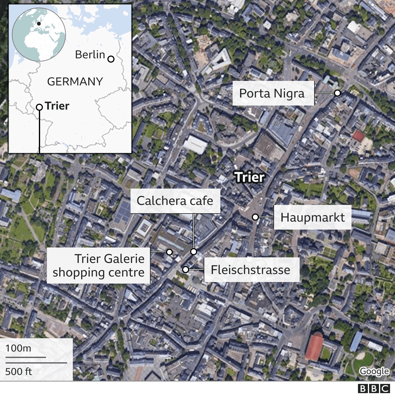 Location of the incident in Trier