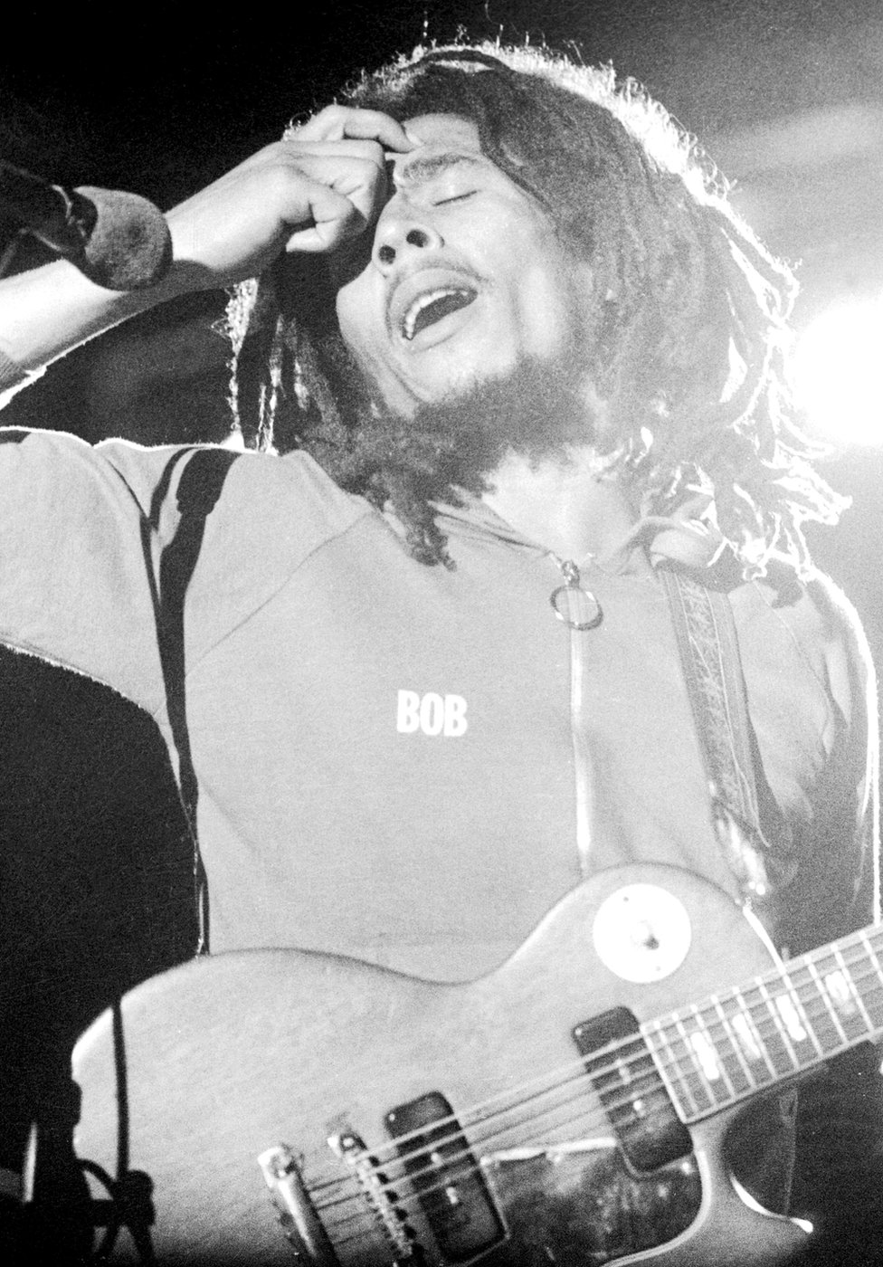 Bob Marley performs at the West Coast Rock Show at Ninian Park in Cardiff, Wales, in 1976