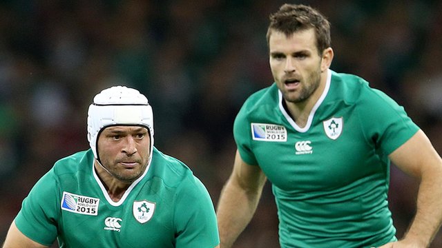 Rory Best and Jared Payne in action for Ireland