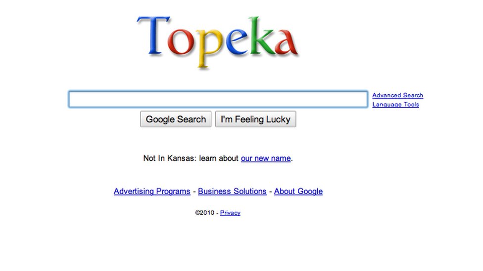 Google cambió su nombre por un día a Topeka.