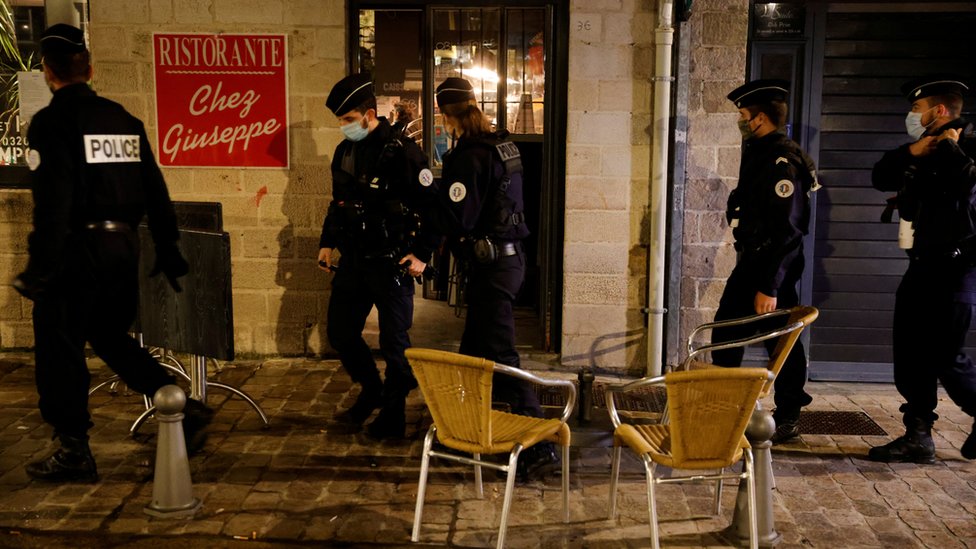 Police patrol the streets of Lille