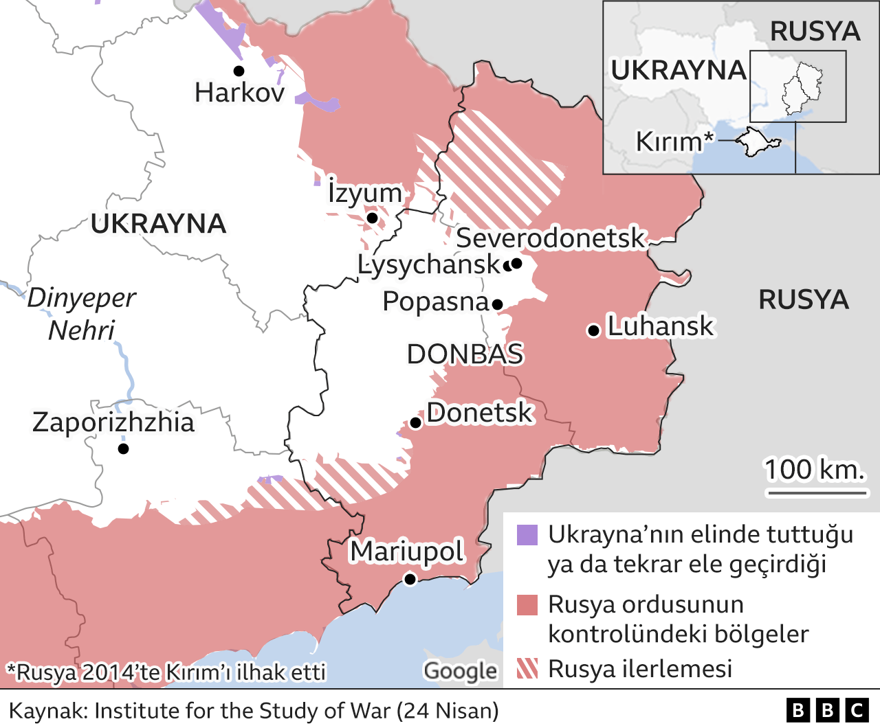 doğu ukrayna harita, rus işgali