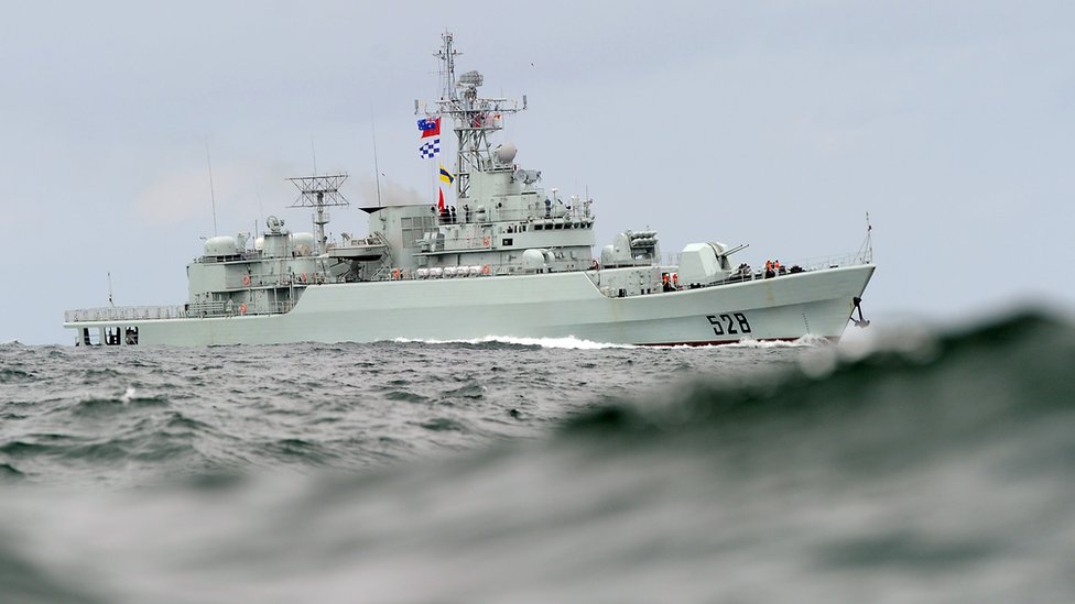 Файловая фотография военного корабля Народно-освободительной армии Китая